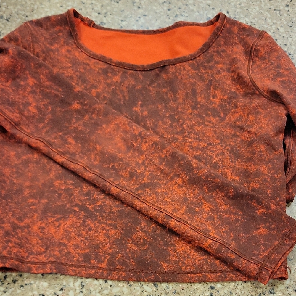 Lululemon Athletica Orange Brown Crop Top